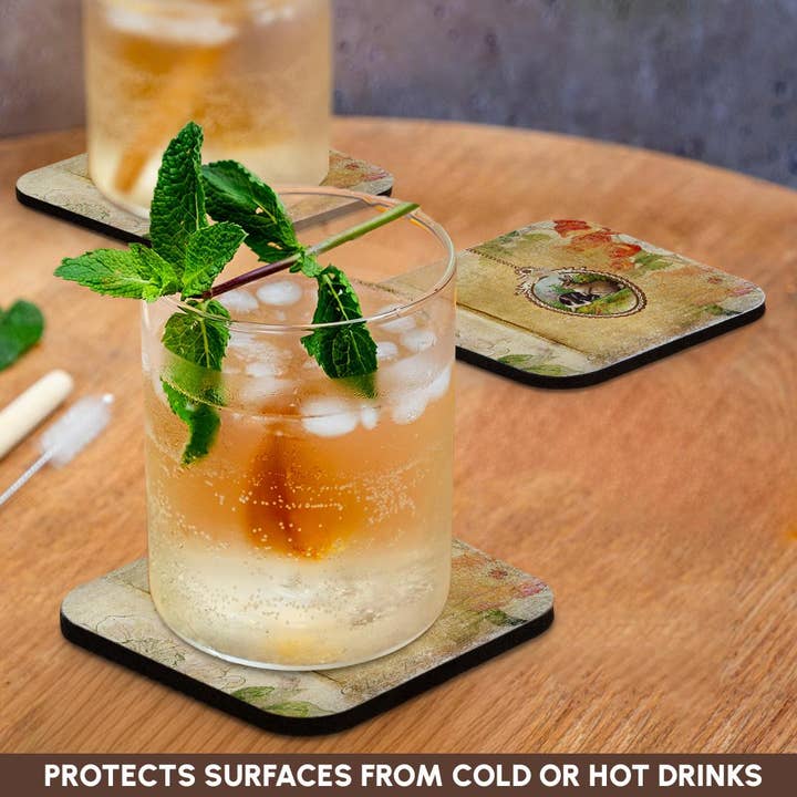 3dRose - Wholesale Coasters - 3dRose, Vintage Egg with Two Bunnies, Flower Background, Coaster9