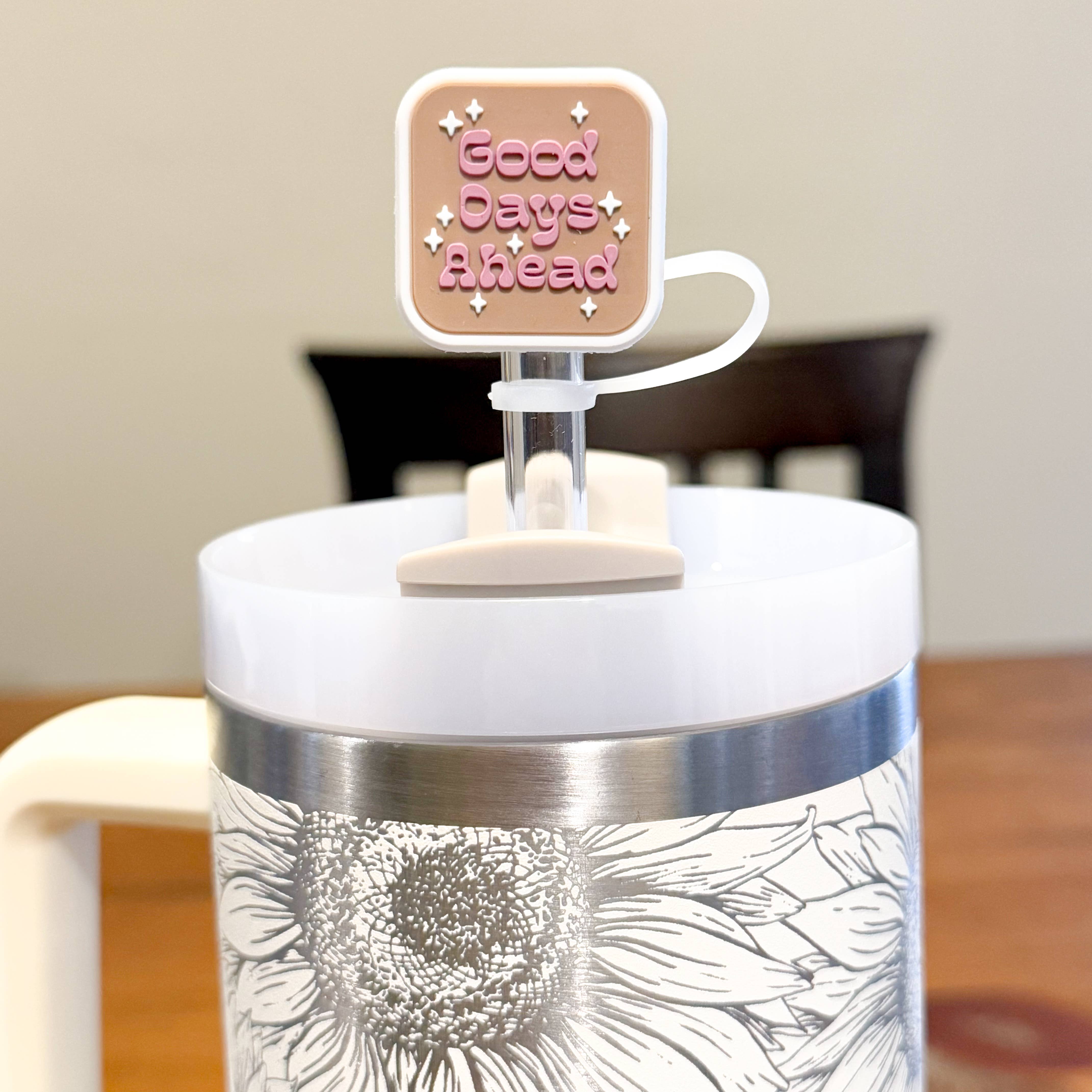 Vroom Blooms – wholesale Drinking straw – Straw Topper 3 pack - Positive Uplifting Quotes 3