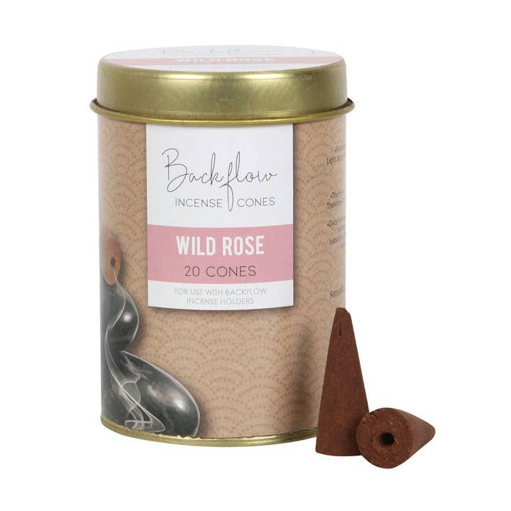 Wild Rose Jumbo Backflow Incense Cone Set of 6 (1/16) for wholesale by Urban Tokyo