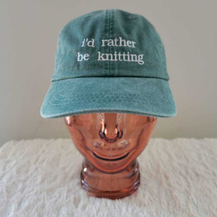 "i'd rather be knitting" Baseball Hat for wholesale by Chippy's Knittery