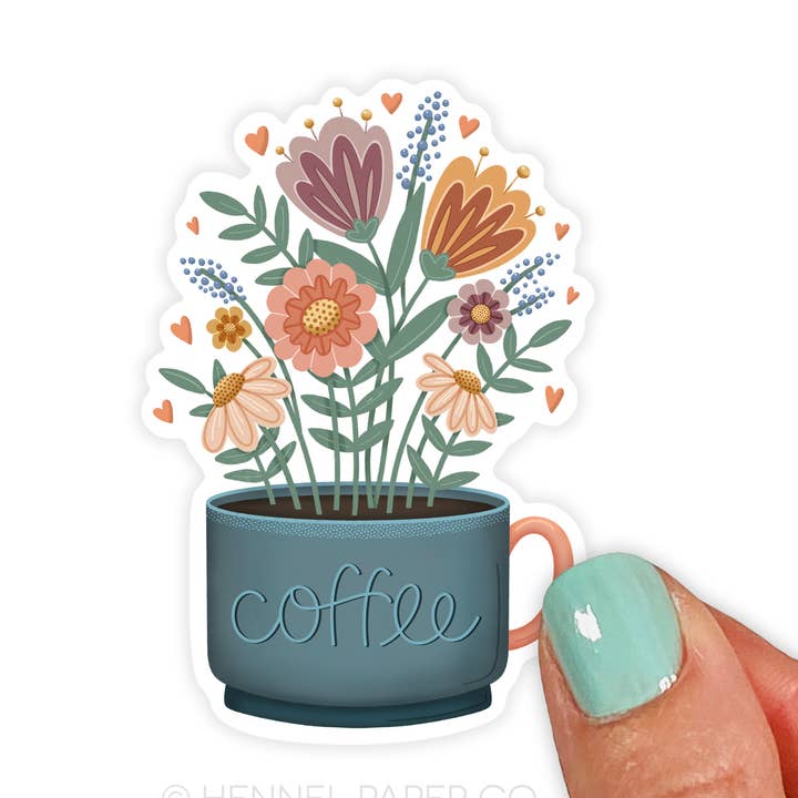 Hennel Paper Co. - Wholesale Sticker - Sticker - Coffee & Flowers0