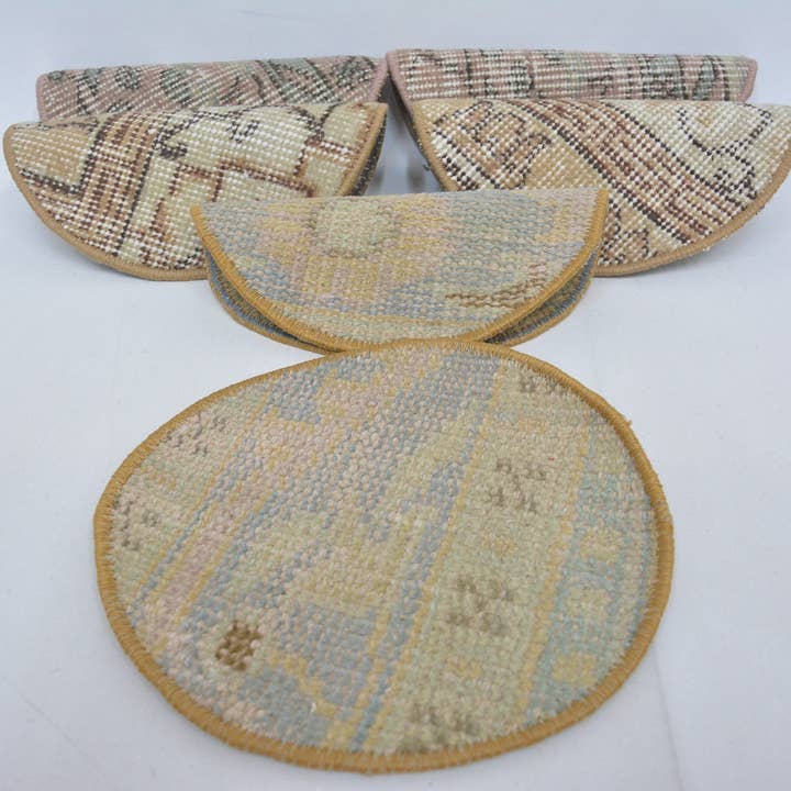 Kilim Supla Rug Placemat Set - Beige, Tribal, Antique for wholesale by Kilim Pillow Decors