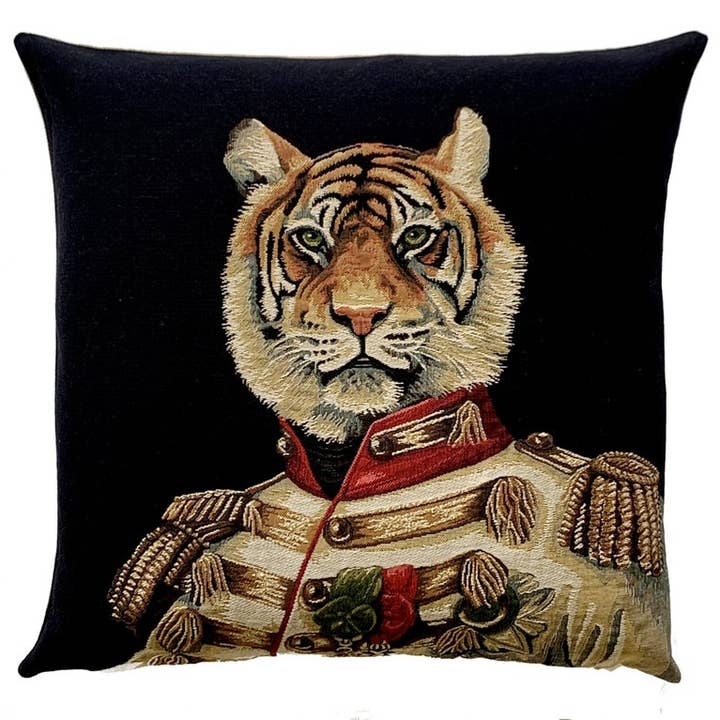 Tiger Throw Pillow | Tapestry Cushion Cover | Safari Gift for wholesale by yapatkwa - art of the loom