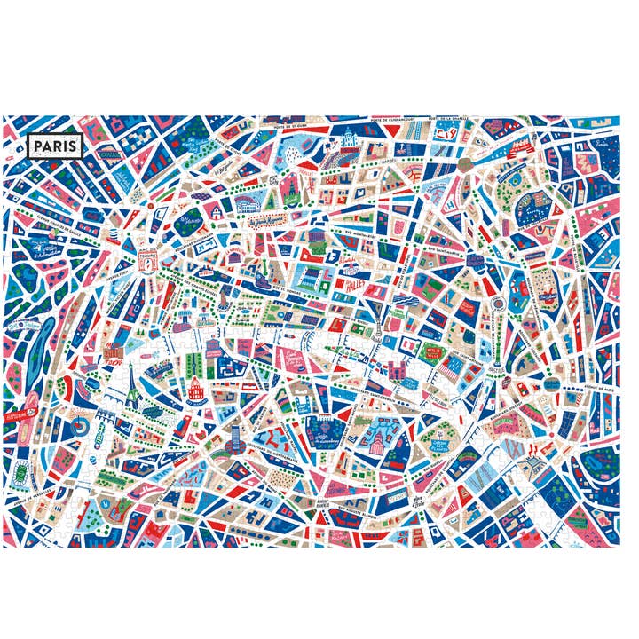 Image Republic - Wholesale Puzzle - Adult - CORBINEAU PARIS DAY MAP PUZZLE 48x68 cm2