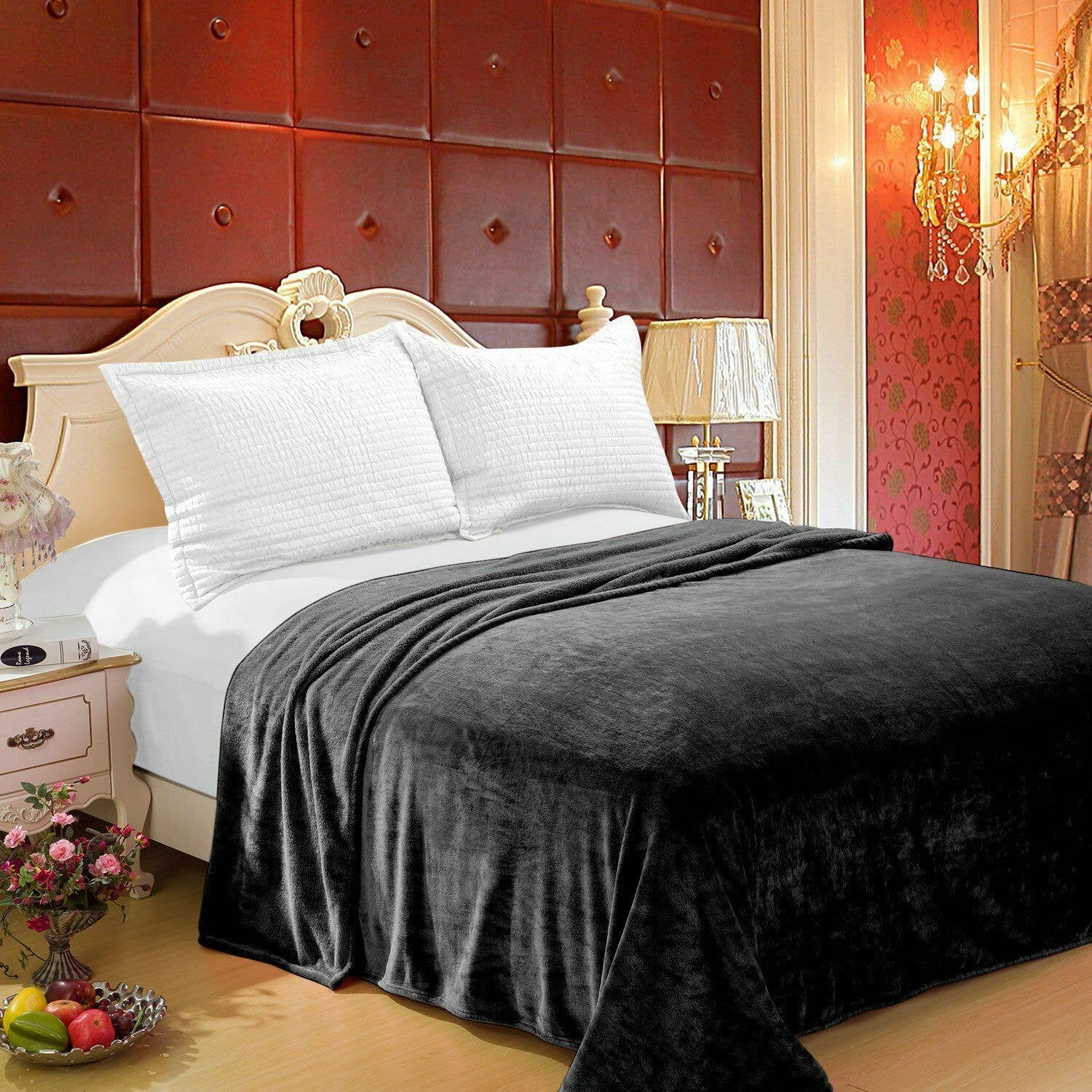 home mart goods – Großhandel Bettdecke – Superweiche, warme, gemütliche Bettüberwurf-Flanelldecke, Schwarz0