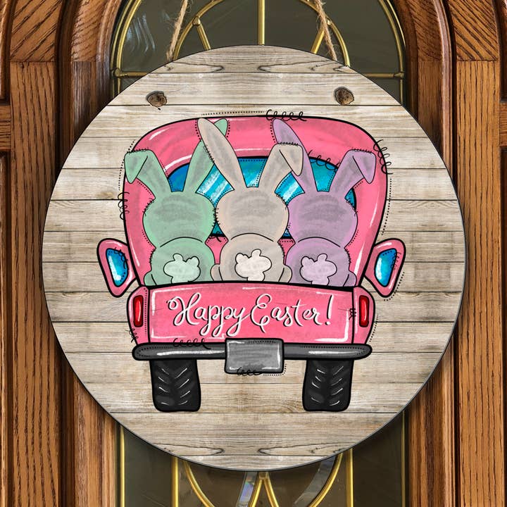 Easter Wooden Circle Door Hanger for wholesale by Joetta Marie