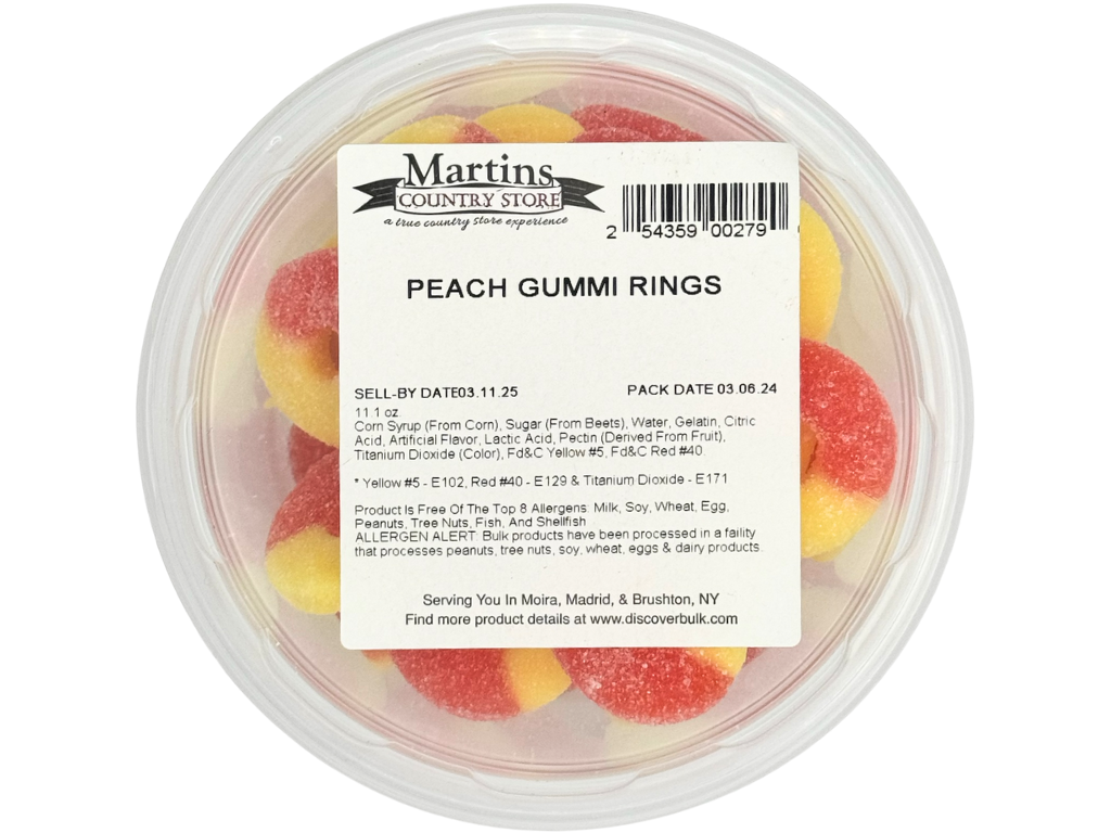 Martin's Country Store LLC - Vente Bonbons gélifiés - BAGUES GÉLATINEUSES À LA PÊCHE 11 oz3