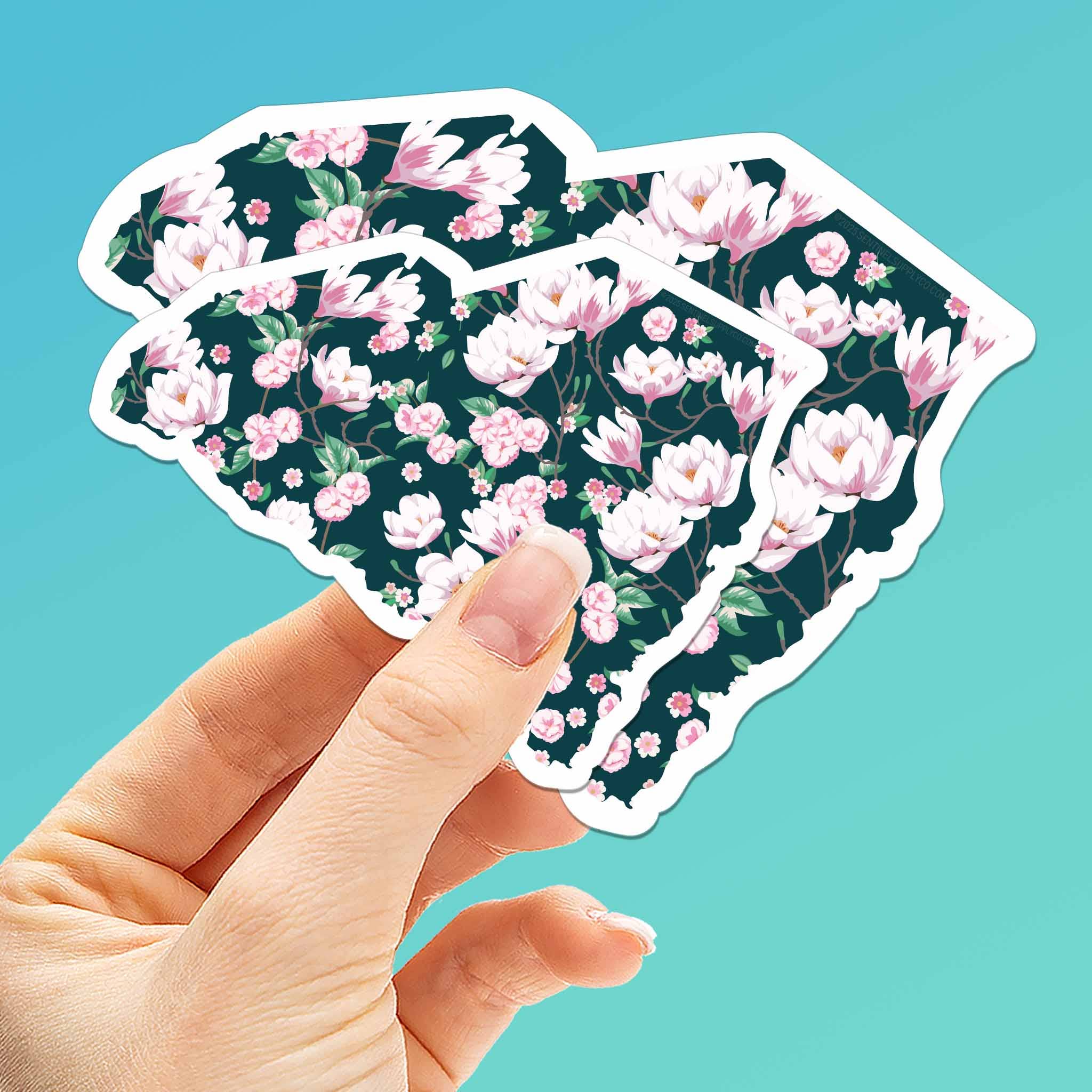 Sentinel Supply - Wholesale Sticker - South Carolina Magnolia Flower Sticker - Cute Southern Decal2