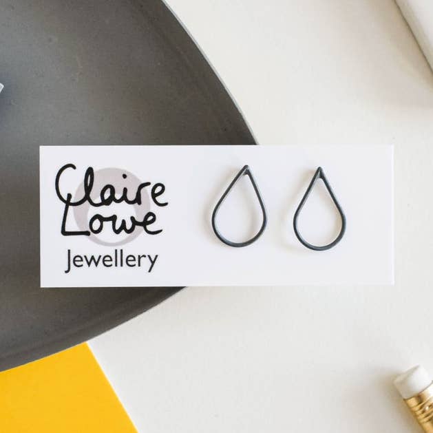 Silver Teardrop Studs for wholesale by Claire Lowe Jewellery