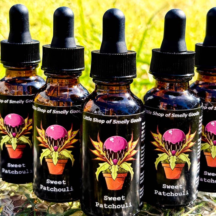 Sweet Patchouli Beard Oil for wholesale by Little Shop of Smelly Goods