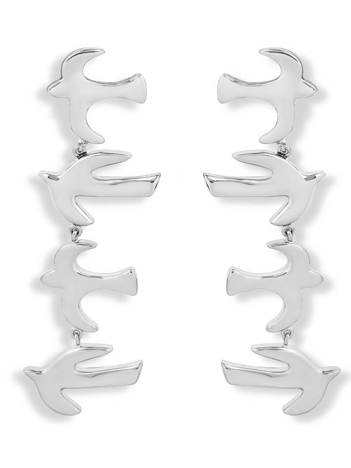 Füreya x Ninon Brincos Longos de Prata por atacado de Ninon