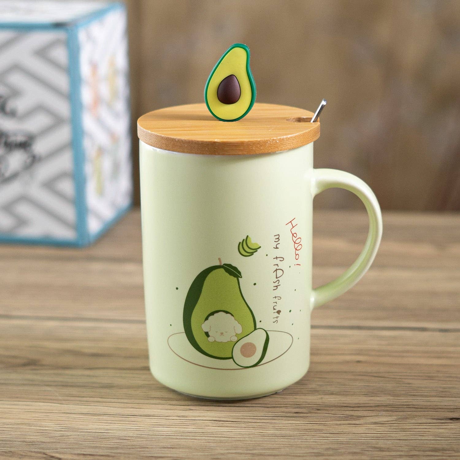 Urban Tokyo - Wholesale Coffee Mug - Avocado 12oz Mug With Lid and Spoon (10/30)3
