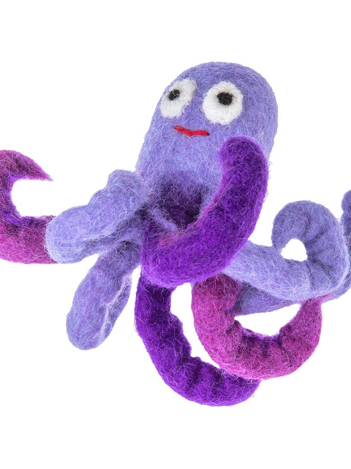 Fingerdocka av bläckfisk i filt för wholesale av Silk Road Bazaar