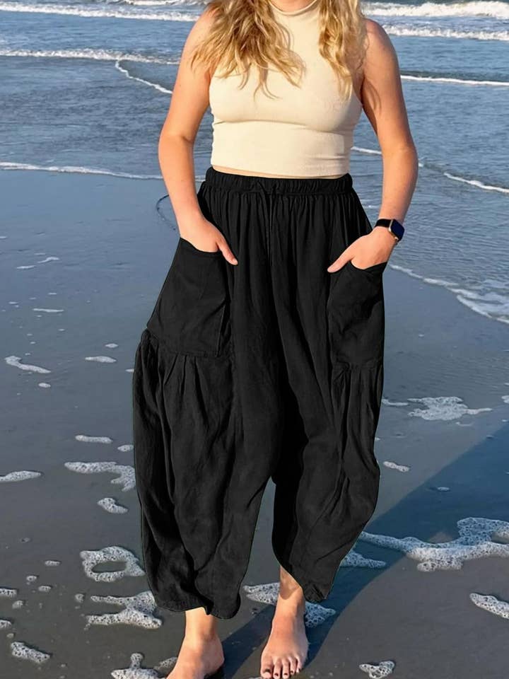 NINEXIS - Wholesale Pants - Women's - CWBLP0709_LOOSE CASUAL COTTON AND LINEN TROUSERS30