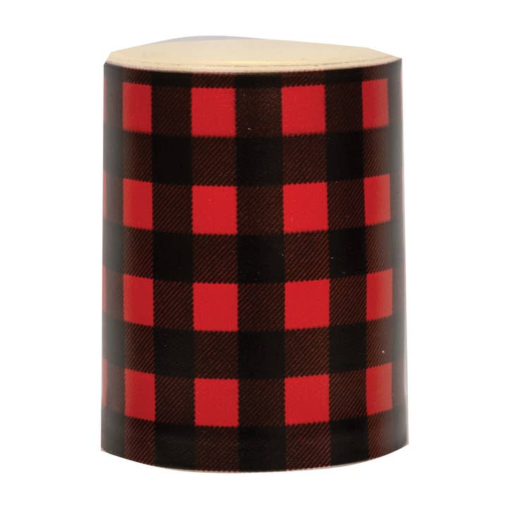Red Large Buffalo Check Timer Pillar for wholesale by The Hearthside Collection