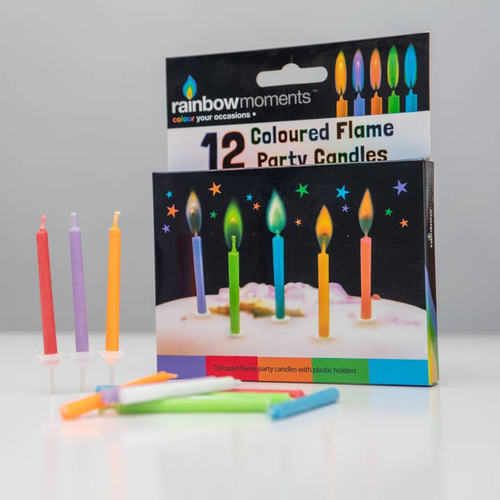 Colour Flame Candle - 12 Party Candles - Birthday Candles for wholesale by Boxer Gifts
