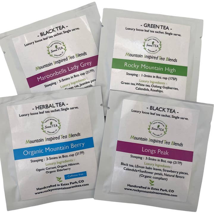 Rocky Mountain SereniTEA - Wholesale Loose Tea - Loose leaf tea sachet for Hotel room/ Restaurant / airbnb