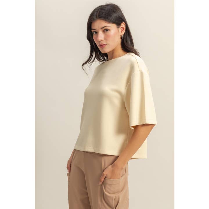 Double Zero - Wholesale Shirt - Women's - Double Knit Drop Shoulder Basic Top28