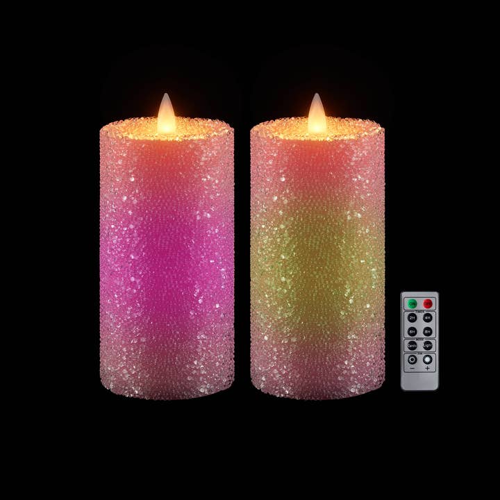 Flipo Group, Ltd. – wholesale Flameless candle – 2-Pack Flat Top Glitter Flameless Candles2