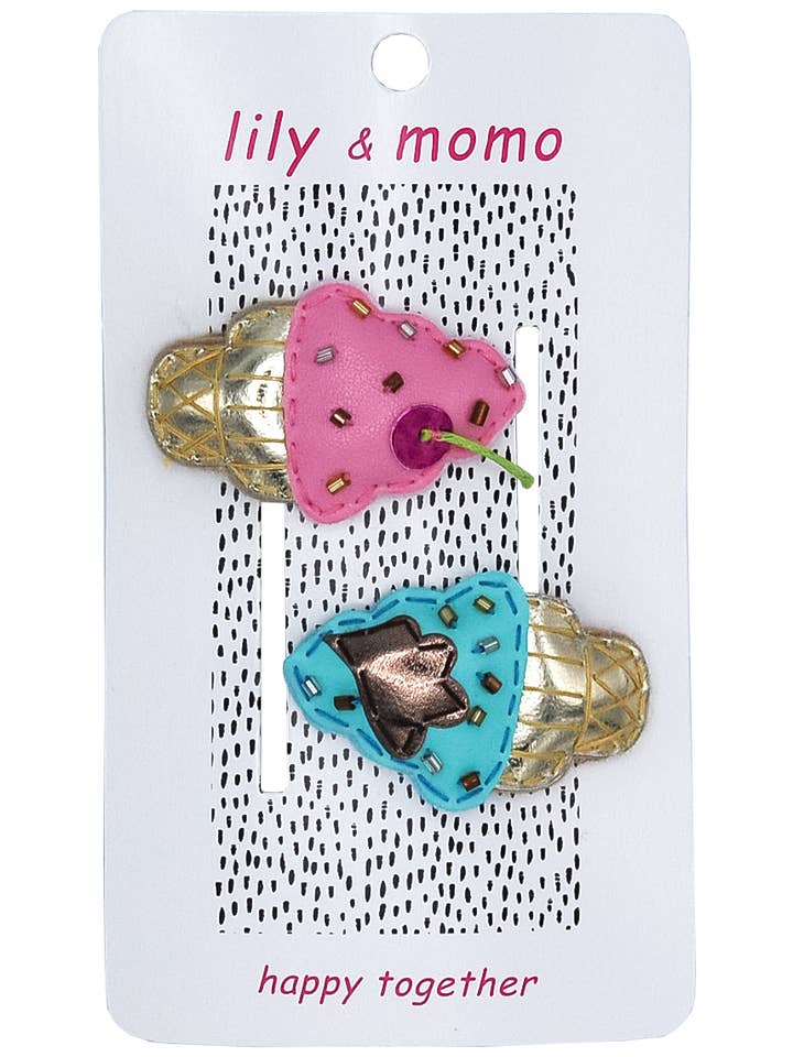 Karneval Eiskrem Kinder Haarklammern - Pastellfarben für den Großhandel von Lily and Momo