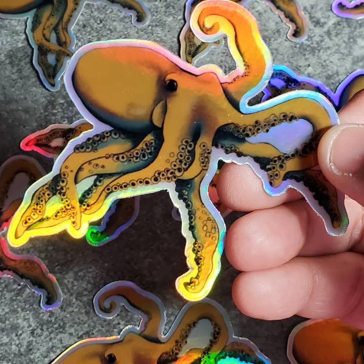 Dragon Art - Wholesale Sticker - Octopus on the loose holographic sticker