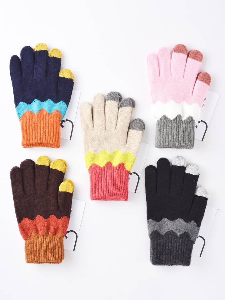 Gantage - Gants en patchwork tricotés pour écran tactile pour la vente par Funkyrel® Atzbranding Limited
