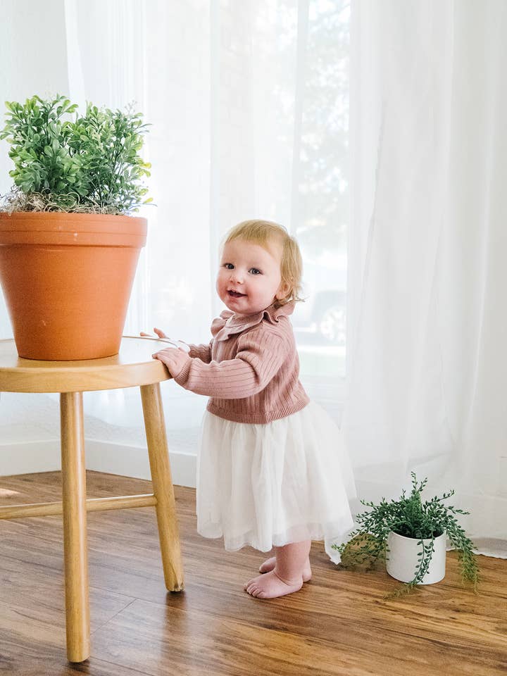 Viverano Organics - Wholesale Dress Set - Baby - Ruffle Neck Sweater Knit Top & Tutu Baby Dress (Organic)