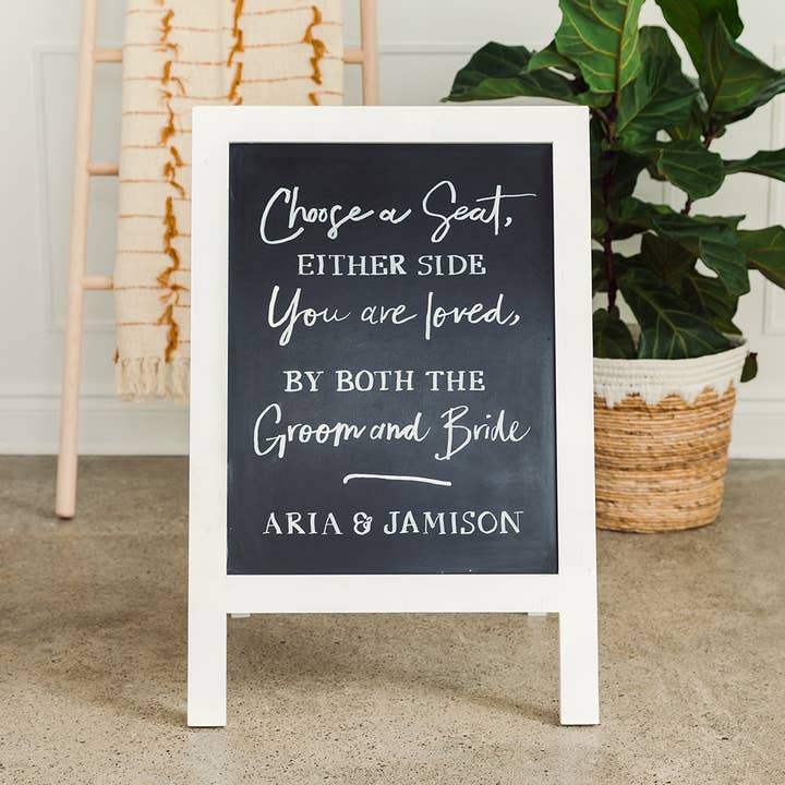 Weddingstar Inc. - Wholesale Chalkboard - Framed Rectangular Chalkboard Easel Sign - White