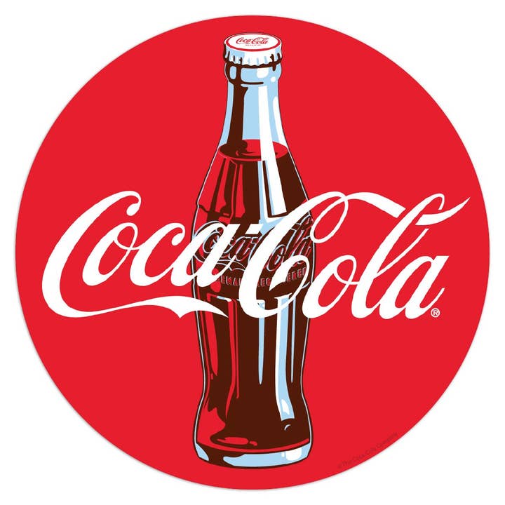 RetroPlanet - Wholesale Phone & Laptop Stickers - Contour Bottle Red Disc Coca-Cola Mini Sticker 20 ct