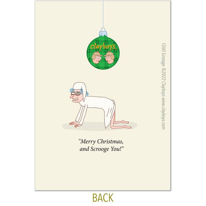 Clayboys Cards - Wholesale Christmas Card - 1260 Scrooge (Christmas)