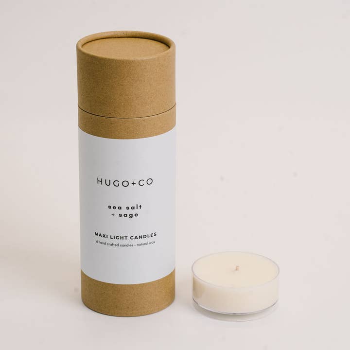 Sea Salt & Sage Maxi Lights (Tube of 6) for wholesale by HUGO+CO