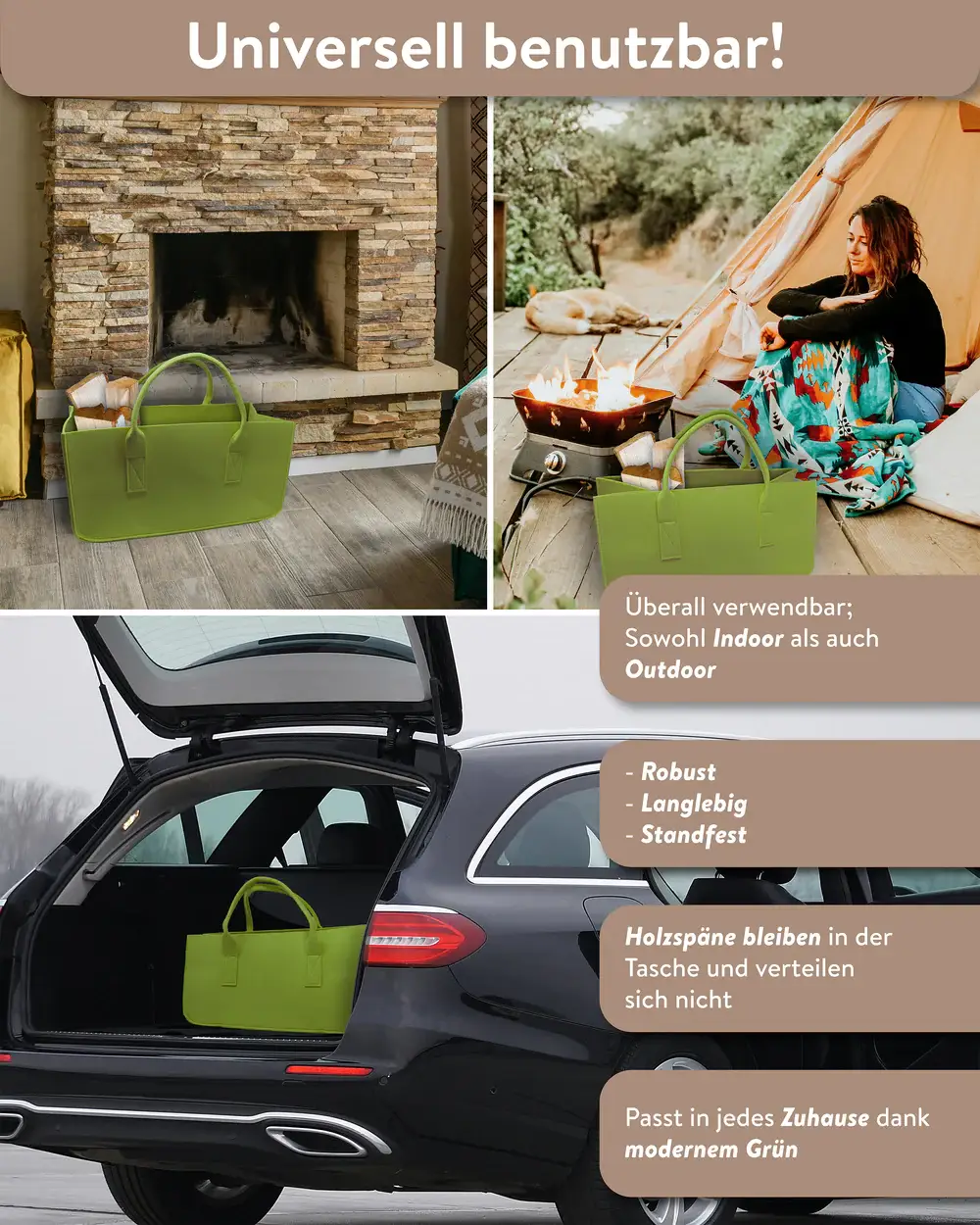 Close Up GmbH - Venta al por mayor Bolsa de asa- Mujer - bolsa de fieltro, bolsa de fieltro verde leña, bolsa de fieltro3