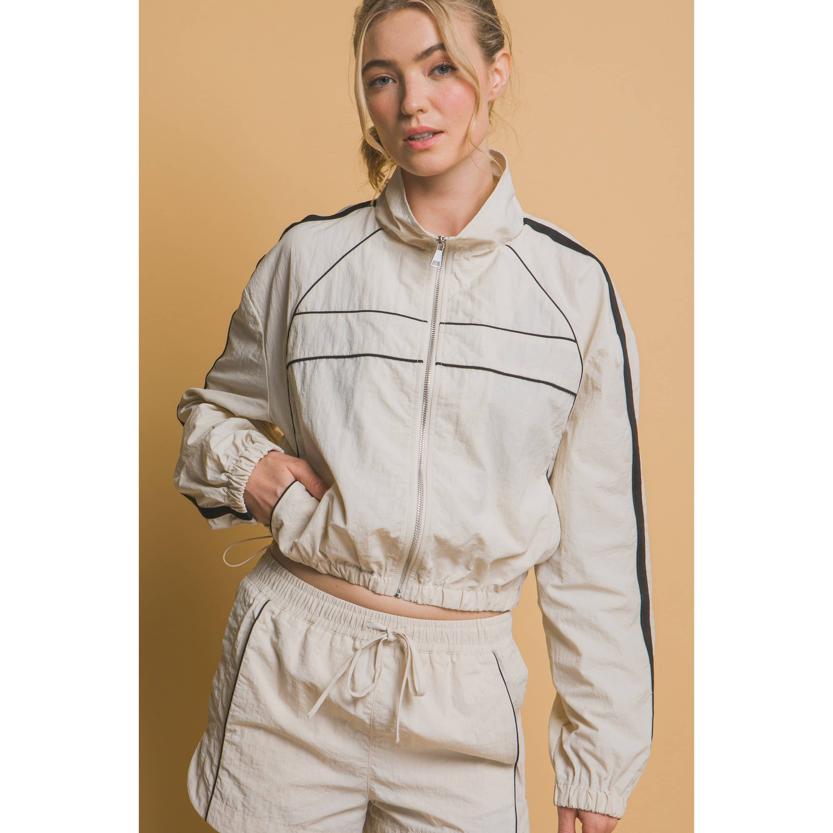 Paperdoll - Wholesale Jacket - Women's - Side Striped Windbreaker Jacket7