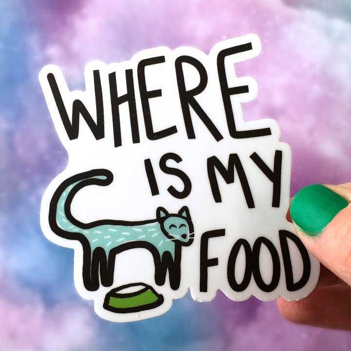 Cat Food Sticker for wholesale by Kat French Design