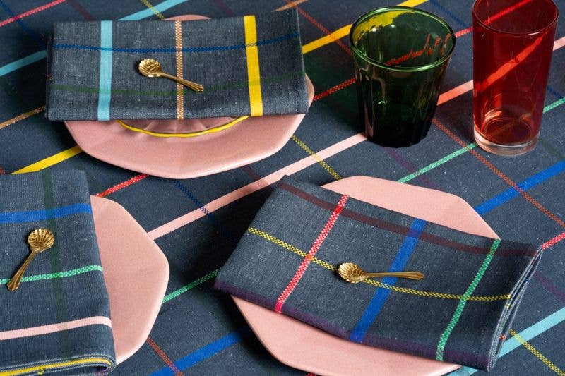 Multicolored Khaki Elisabeth Denim Table Napkin for wholesale on Faire3