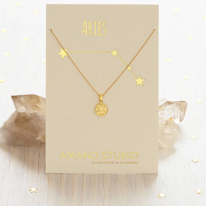 Amano Studio - Wholesale Halskettinghanger - Tiny Zodiac Medallion- Singles1