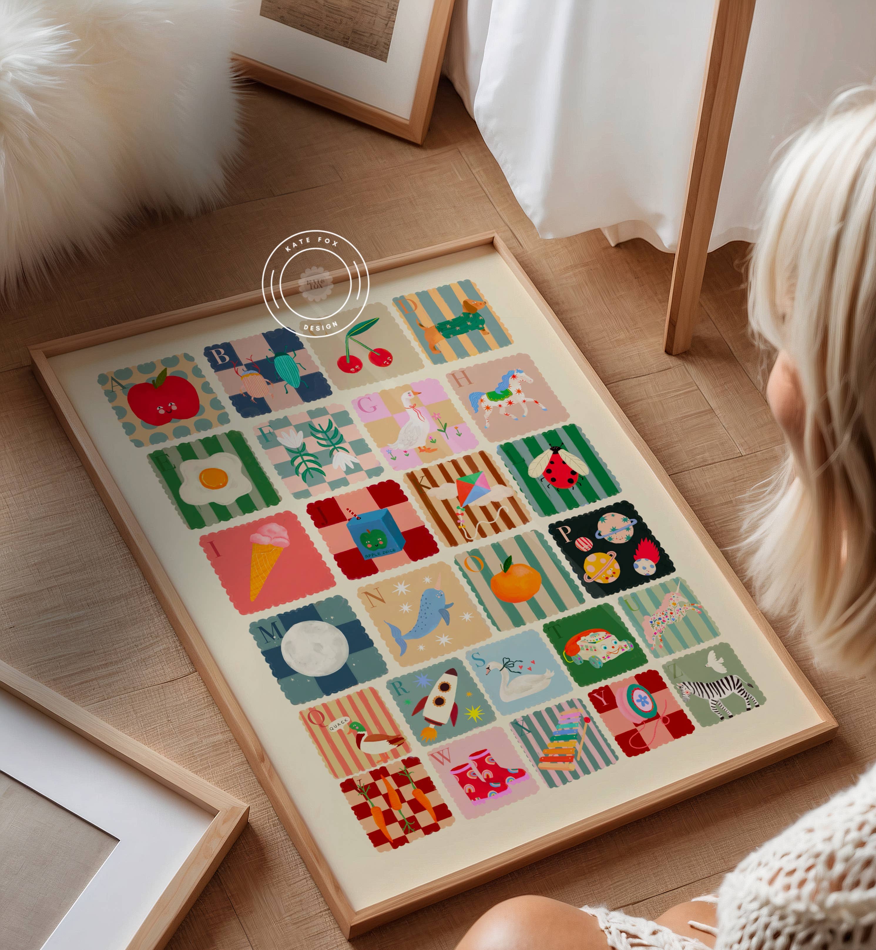 Kate Fox Design – wholesale Art print – Cool Kids Alphabet, Children’s Art, ABC, Colourful, Nursery3