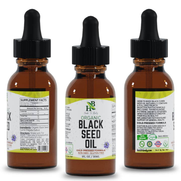 Herb To Body - Wholesale Oral Supplement/Vitamin - Organic Black Seed Oil (Cold-Pressed) - Bulk Wholesale Sizes5