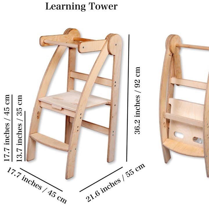kidodido - Wholesale Wood Toy - Kids - Foldable Toddler Step Stool and Montessori Tower Set8