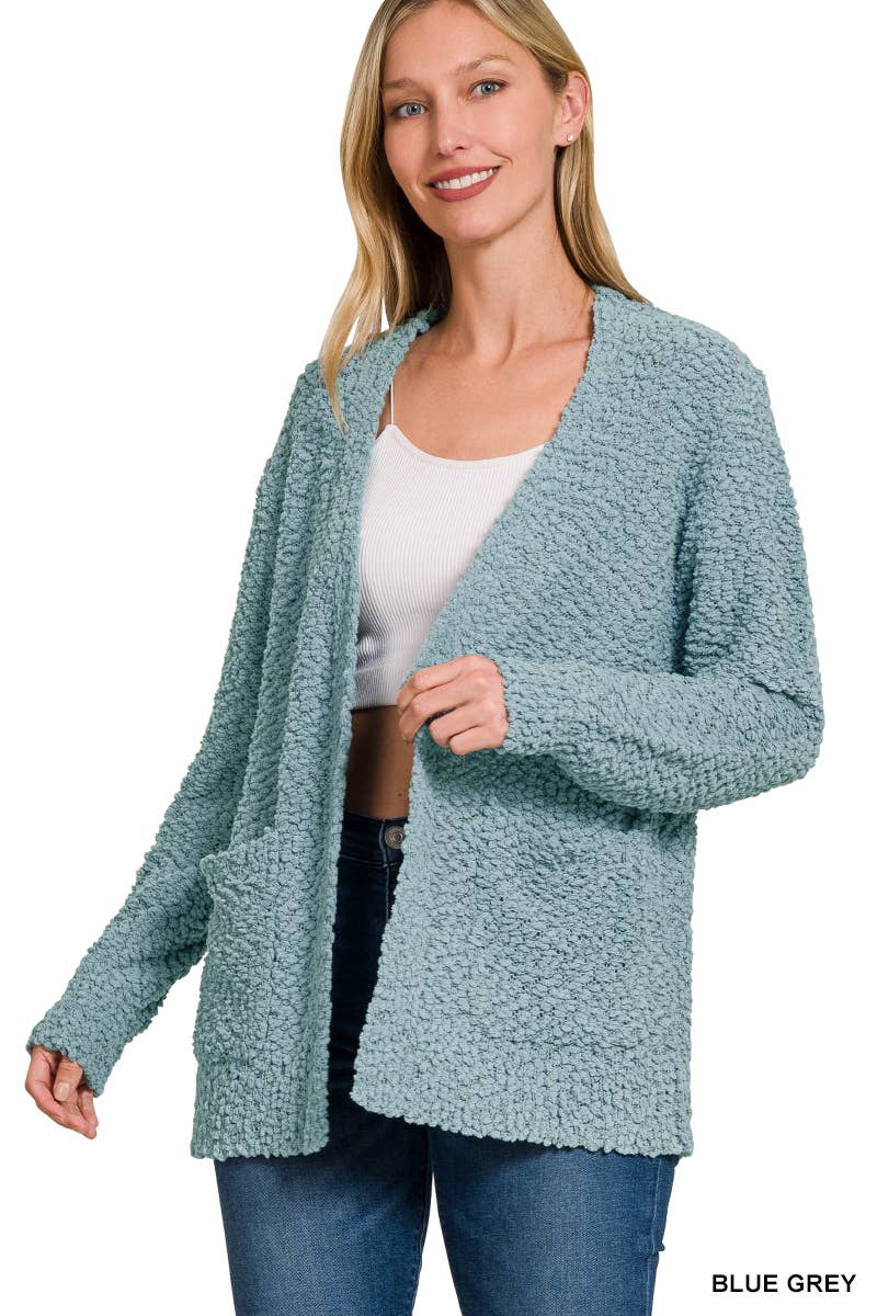 42POPS - Wholesale Cardigan - Women's - Popcorn Sweater Cardigan w/ Pockets5