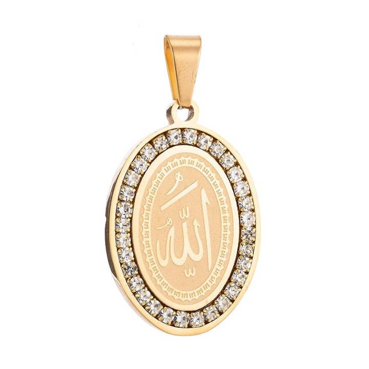 Gold Filled Stainless Steel Allah Name, Moslem God Necklace Pendant Arabic Word Charm Bails Findings for Jewelry Making J-609 J-329 and other Purchase Wholesale name clothes. Free Returns & Net 60 Terms on Faire trending on Faire.