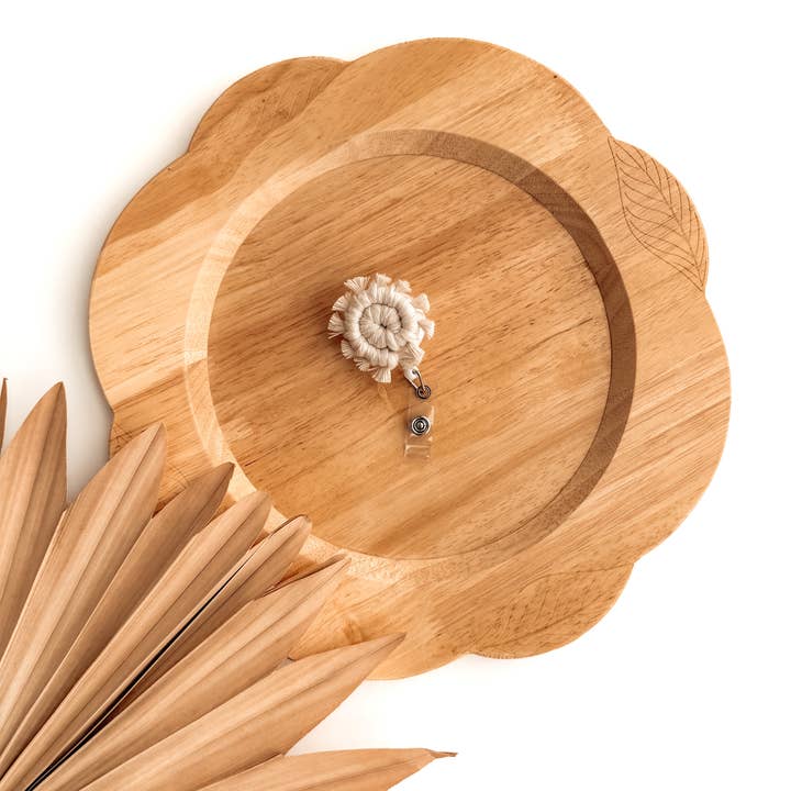 Meraki The Studio Co. - Wholesale Badge Accessory - Unisex - Macrame Badge Reel | Retractable ID + Name Card Holder