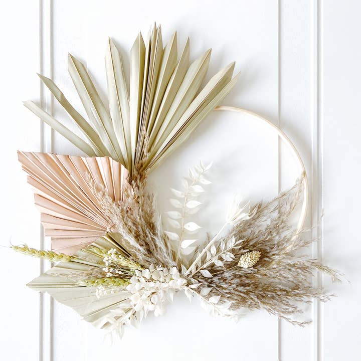 Corona de flores secas ligera y neutra para venta al por mayor de OLFFE