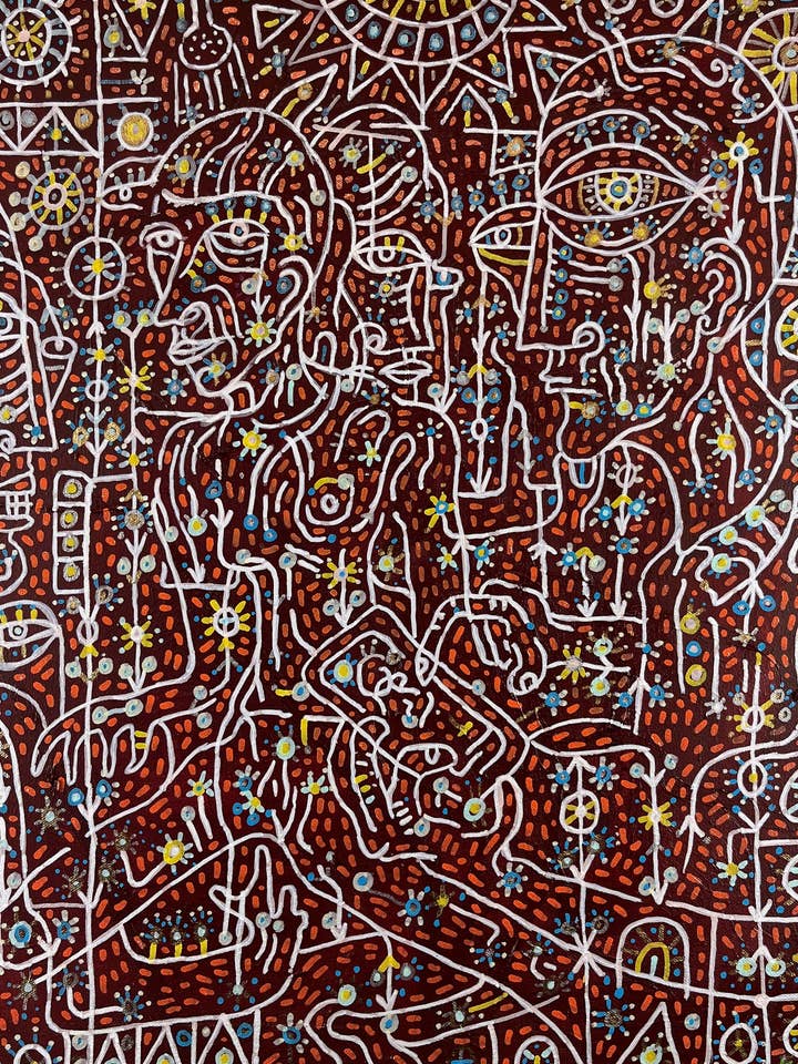 Pour vivre à nouveau. Huile sur toile. 20" x 24" x 1,5". Oeuvre de John Kline. Peinture abstraite expressionniste pour la vente par John Kline Artwork