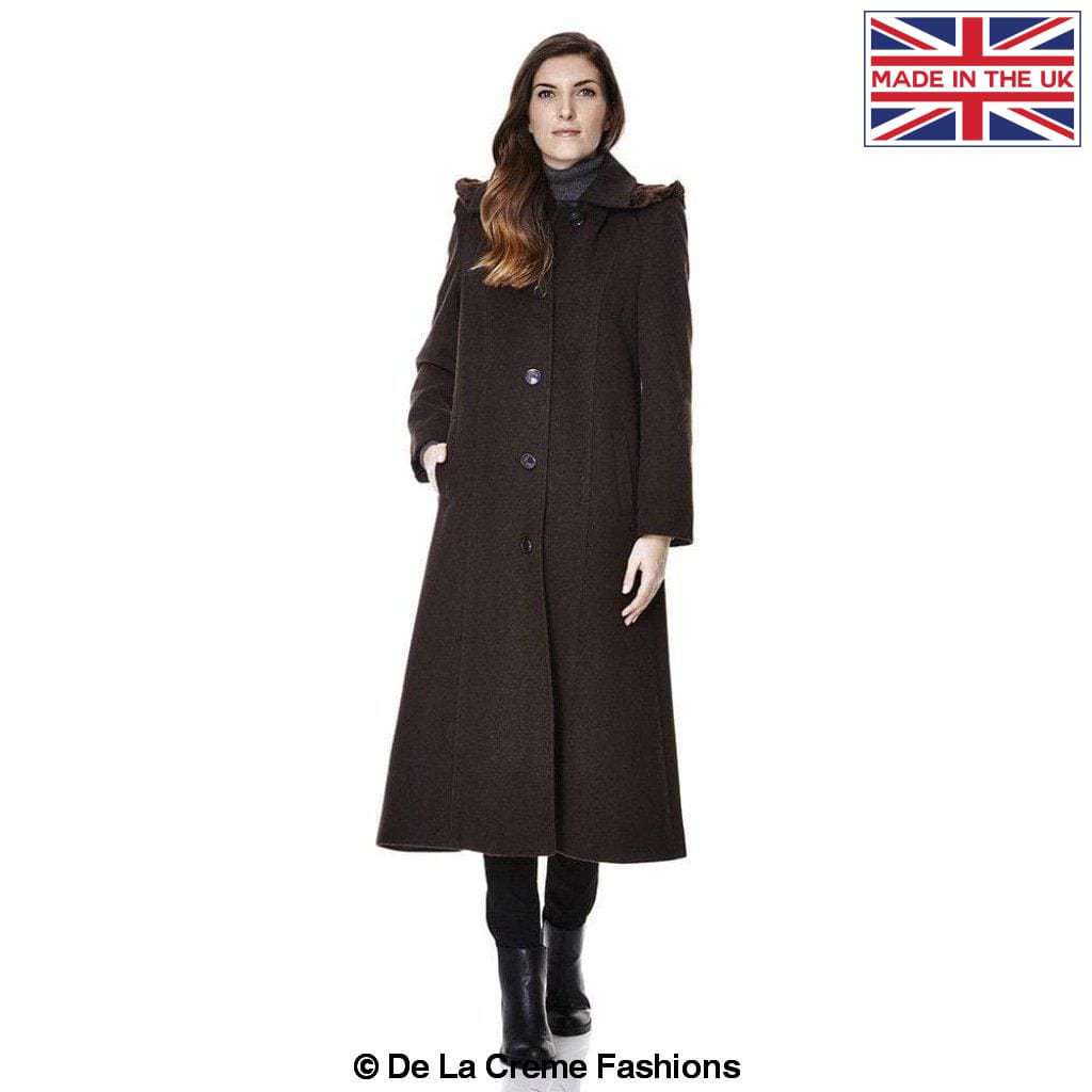 De La Creme Fashions – wholesale Fur/faux fur coat – Women's – Womens Wool Blend Faux Fur Trim Hooded Long Coat19