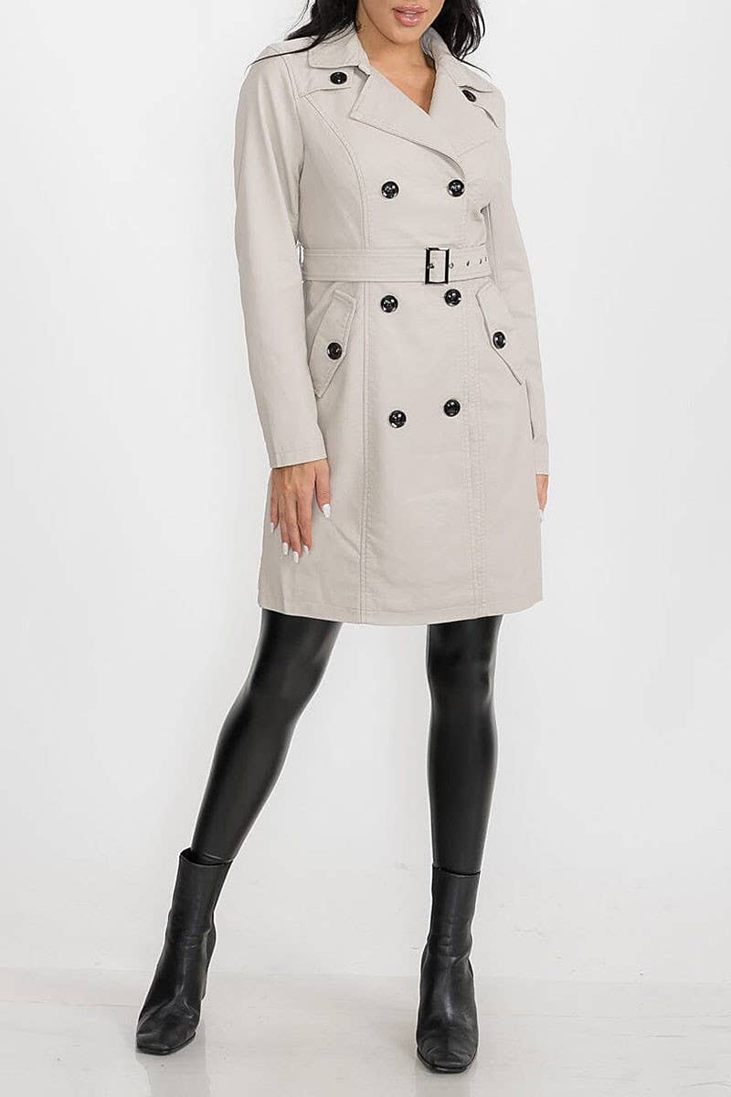 ROUSSEAU – wholesale Motorcykeljacka - Dam – PU LÄDERIMITATION KNAPPSTÄNGNING DRAPERAD HALSJACKA6