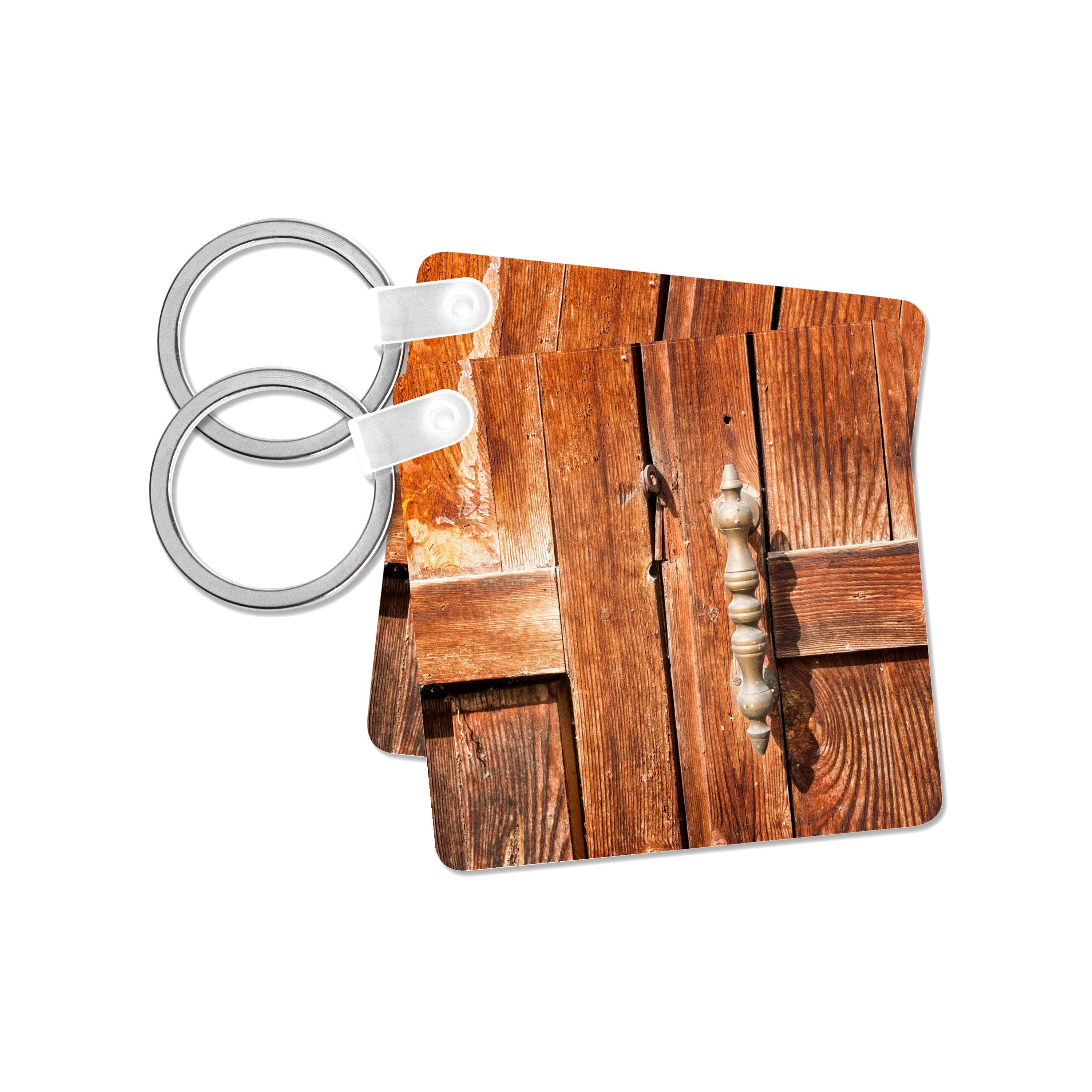 3dRose - Wholesale Keychain - Unisex - 3dRose, Old wooden door with a handle, Key Chain7