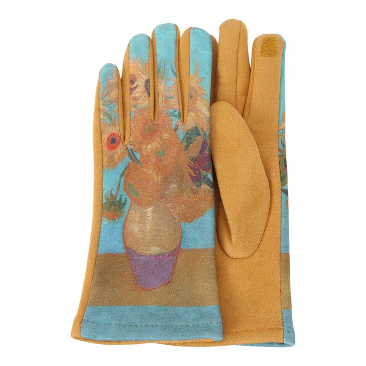 RainCaper - Venta al por mayor Guantes - Mujer - RainCaper Van Gogh Girasflowers - Guantes para pantalla táctil