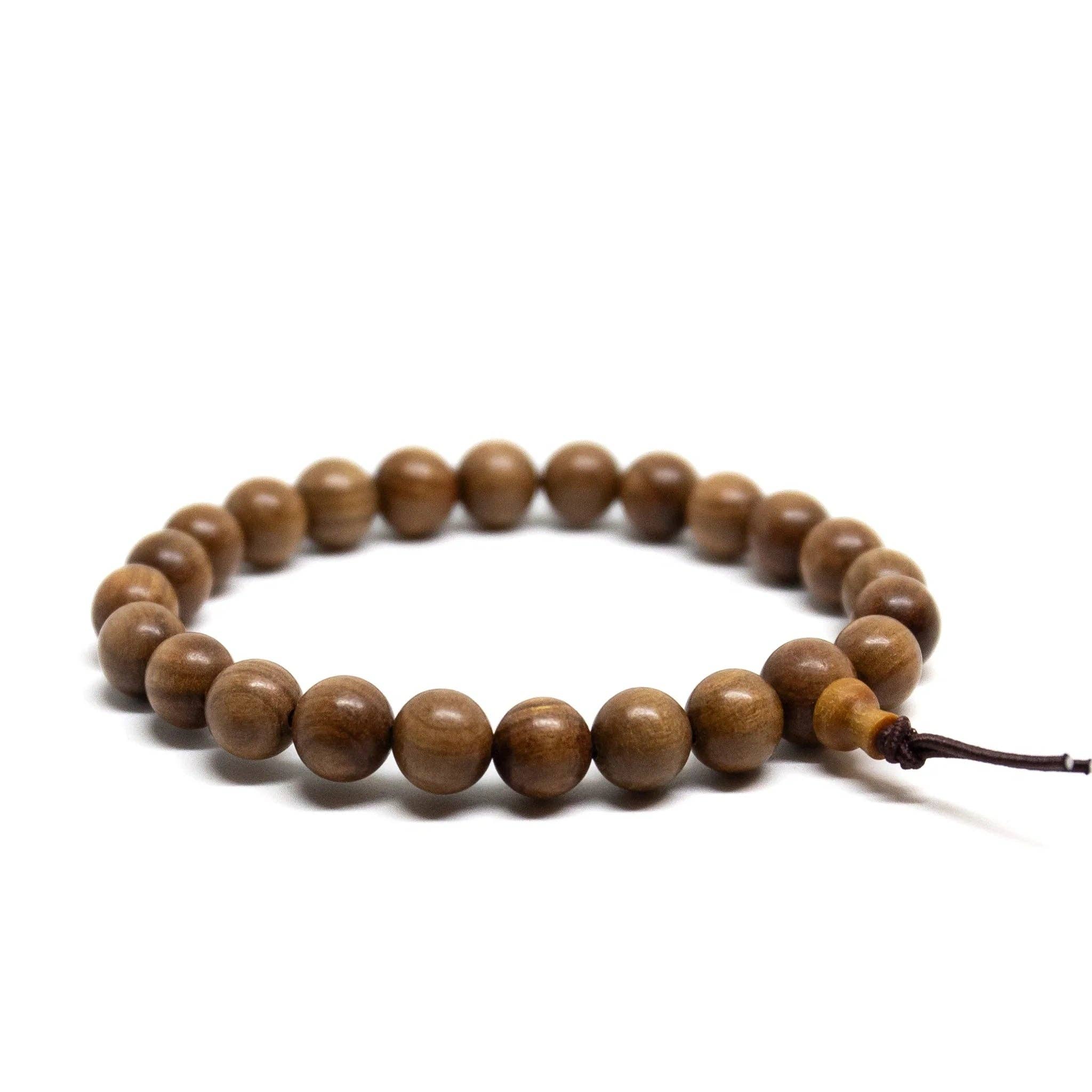 Namu Baru Inc. - Wholesale Beaded Bracelet - Large Size Gold Phoebe Wood Beaded Bracelet Wrist Mala 10mm1