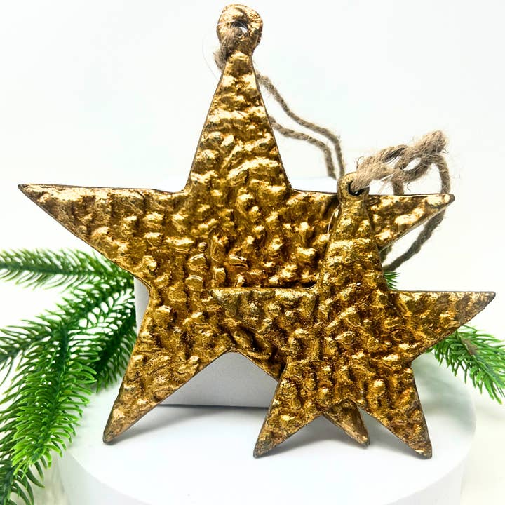David Christopher's Collection - Wholesale Christmas Decoration - Ornate Gold Star Ornament 6”